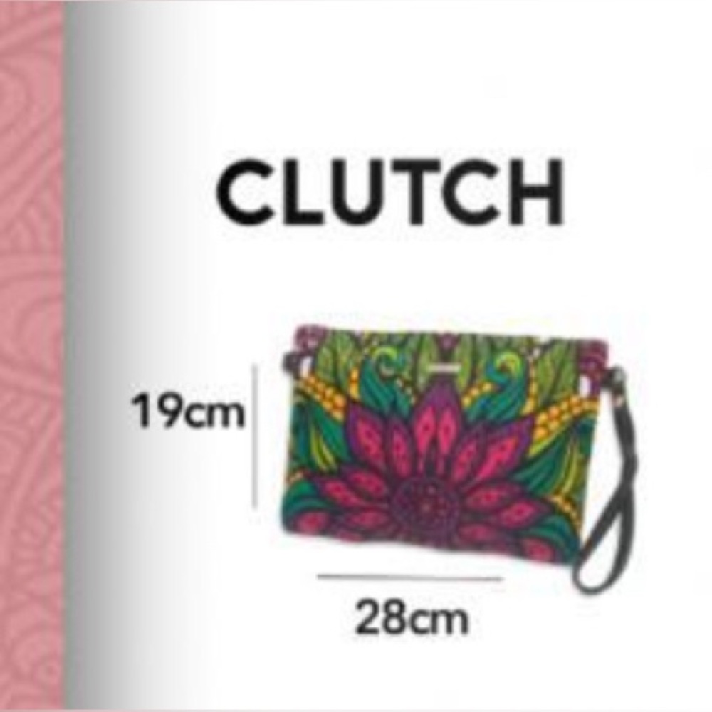 Chula Tulum Hummingbird Floral Blue Wristlet Clutch Pouch NWT - Picture 5 of 7